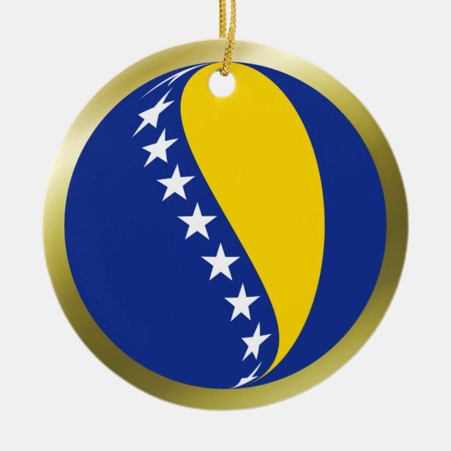 Bosnia Herzegovina Flag Ornament (Front)