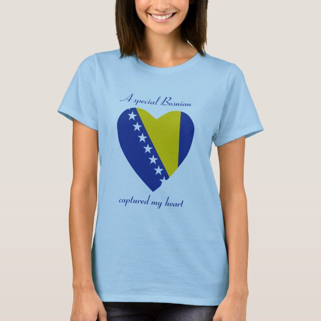 Bosnia Herzegovina Flag Sweetheart T-Shirt (Front)