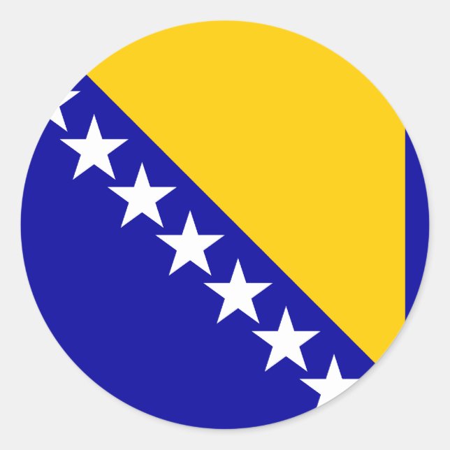 Bosnia Herzegovina High quality Flag Classic Round Sticker (Front)