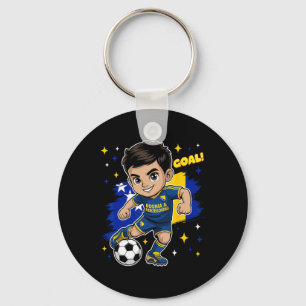 Bosnia-herzegovina Kid Goal Cartoon Bosnia Flag Bo Key Ring
