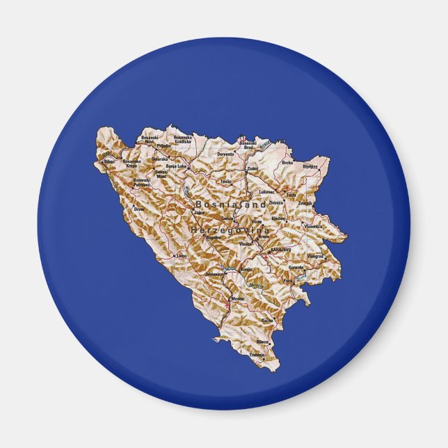 Bosnia Herzegovina Map Magnet (Front)