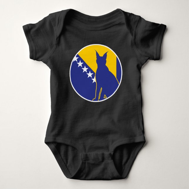 Bosnia Lynx Bosnian National Animal Flag Baby Bodysuit (Front)