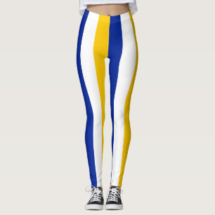 Bosnia National Flag Colours Vertical Striped Leggings