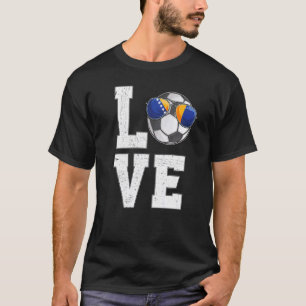 Bosnia Soccer Love Bosnian Fan Flag T-Shirt