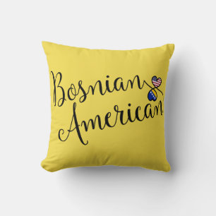 Bosnian American Entwined Hearts   Cushion
