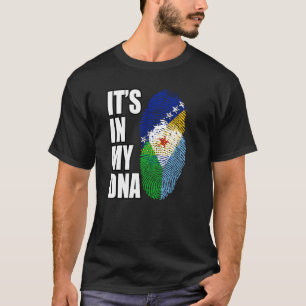 Bosnian And Djiboutian Mix DNA Flag Heritage T-Shirt