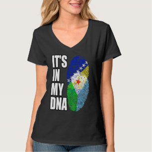 Bosnian And Djiboutian Mix DNA Flag Heritage T-Shirt