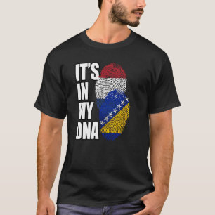 Bosnian And Dutch Mix DNA Flag Heritage T-Shirt