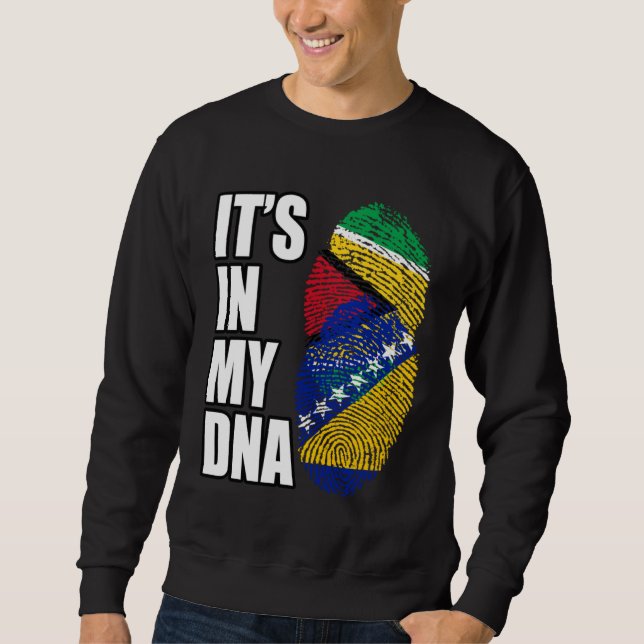 Bosnian And Guyanese Mix DNA Flag Heritage Sweatshirt (Front)