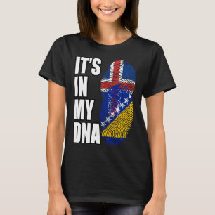 Bosnian And Icelandic Mix DNA Flag Heritage T-Shirt