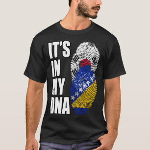 Bosnian And South Korean Mix DNA Heritage Flag T-Shirt