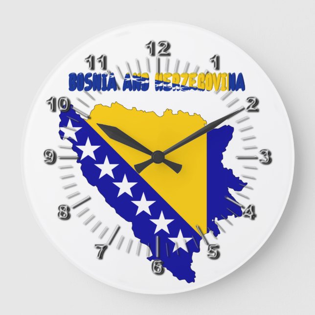 Bosnian country flag large clock (Front)