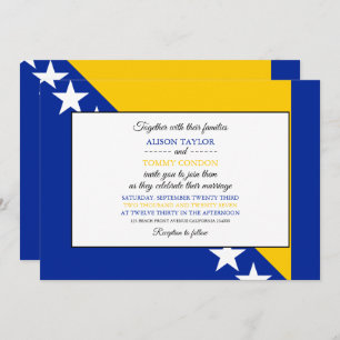 Bosnian Flag, Flag of Bosnia & Herzegovina Wedding Invitation