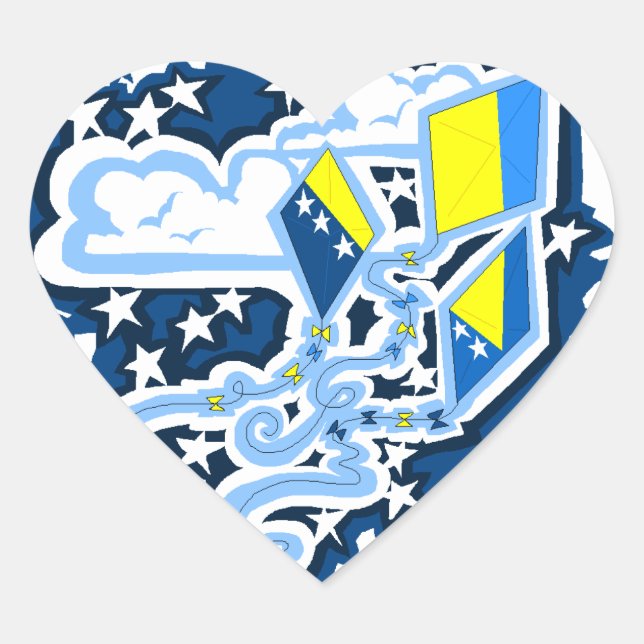 Bosnian Flag Kites sticker (Front)
