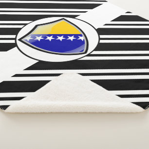 Bosnian flag sherpa blanket