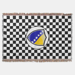 Bosnian flag throw blanket