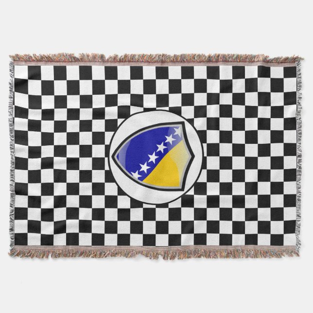 Bosnian flag throw blanket (Front)