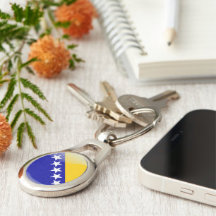Bosnian glossy flag key ring