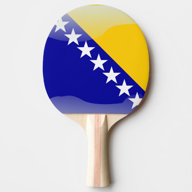 Bosnian glossy flag ping pong paddle (Front)