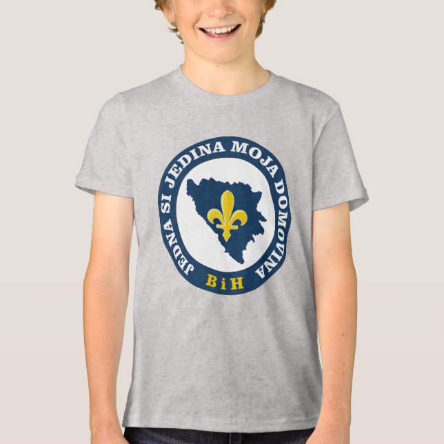 Bosnian lily Tri-Blend shirt (Front)