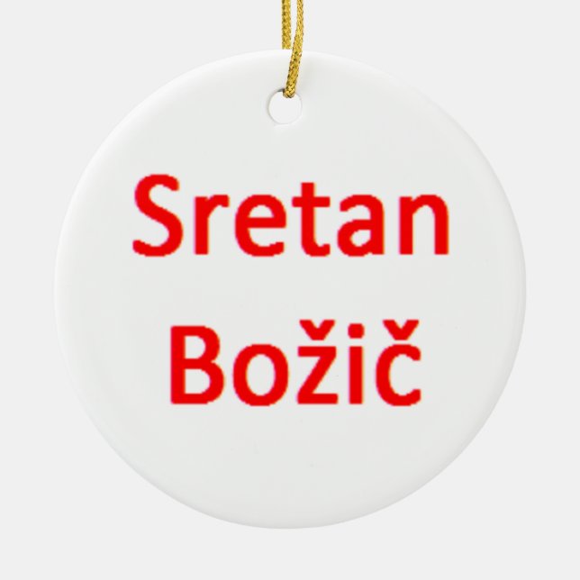 bosnian sretan bozic ceramic tree decoration (Front)