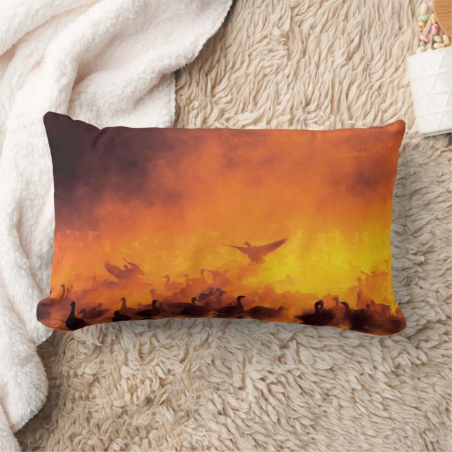 Bosque del Apache National Wildlife Refuge, NM Lumbar Cushion (Blanket)