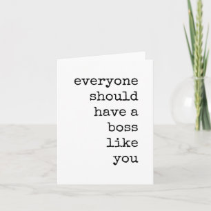 Boss Appreciation, Best Boss Minimalist Typed Card
