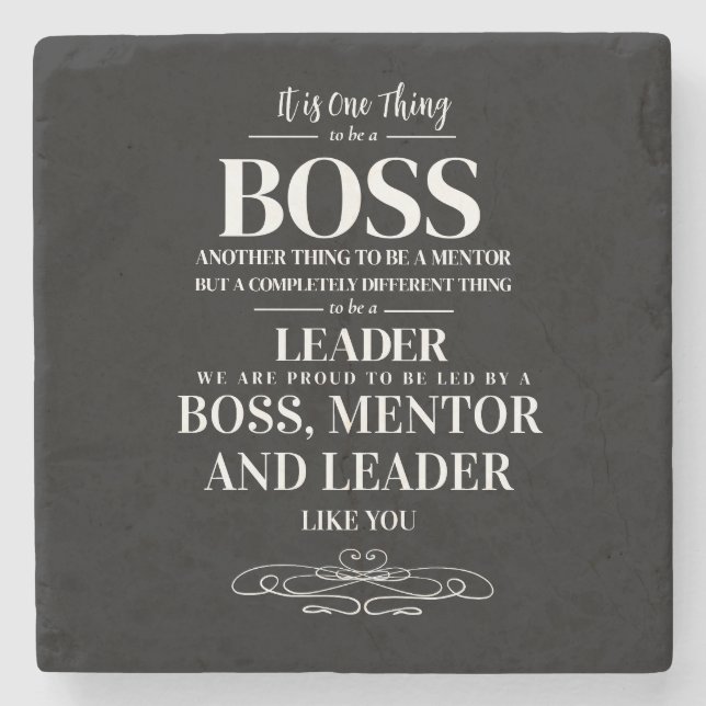 Boss appreciation week Mentor, leader  Stone Coast Coaster (Front)