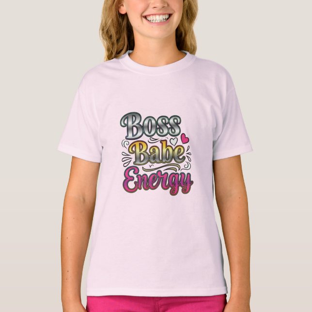 Boss Babe Energy – Pink Power Tee (Front)