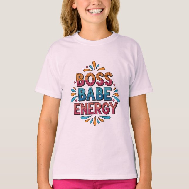 Boss Babe Energy – Pink Power Tee (Front)