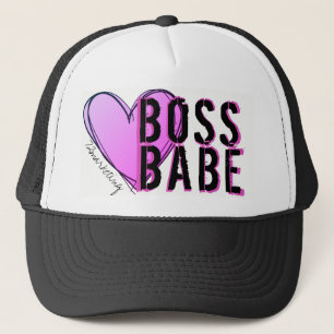 Boss Babe Heart Pink Trucker Hat Ladies Diva Girls