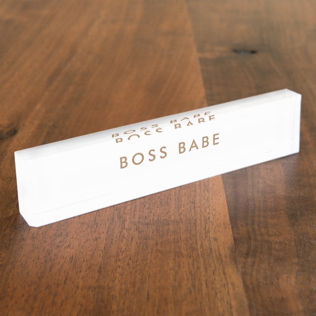 Boss Babe Minimalist Modern Nameplate (Side)