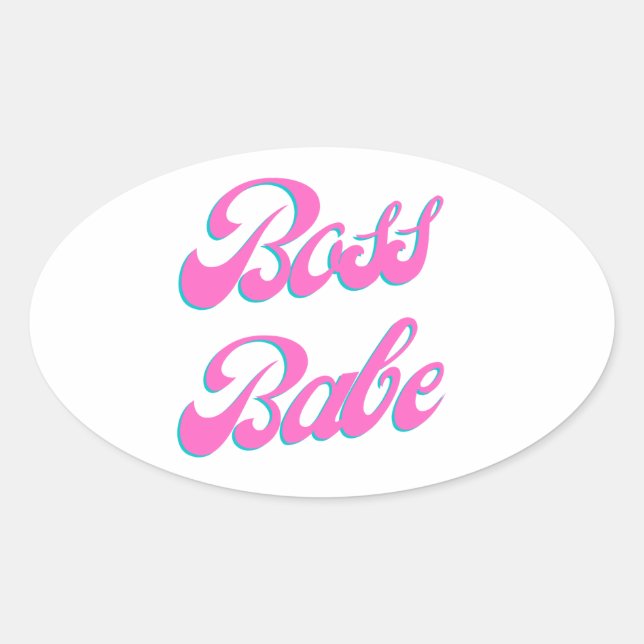 Boss Babe Oval Sticker (Front)