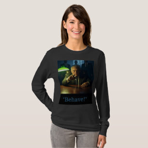 Boss behave women black long sleeve T-shirt