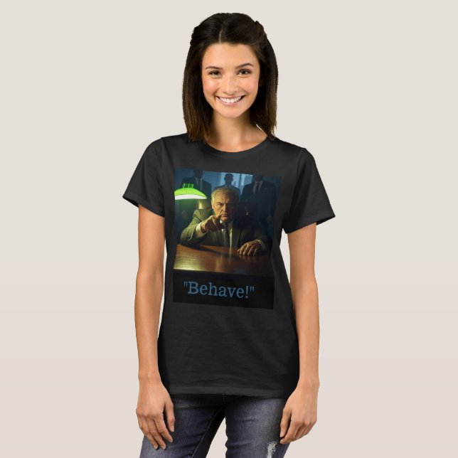 Boss behave women black T-shirt (Front Full)