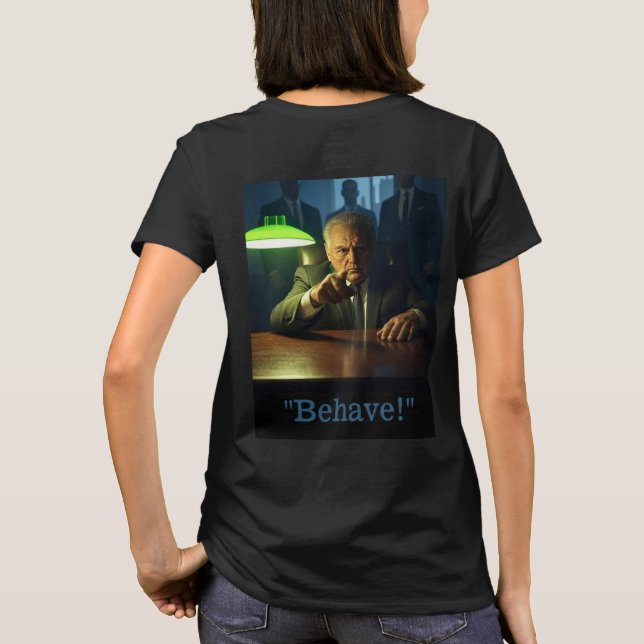 Boss behave women black T-shirt back (Back)