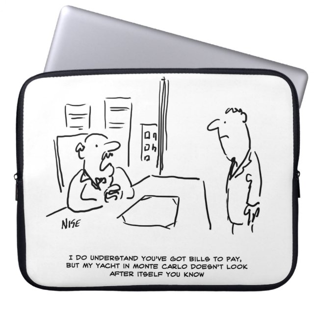 Boss can't give Pay Rise as he has a Yacht Laptop Sleeve (Front)