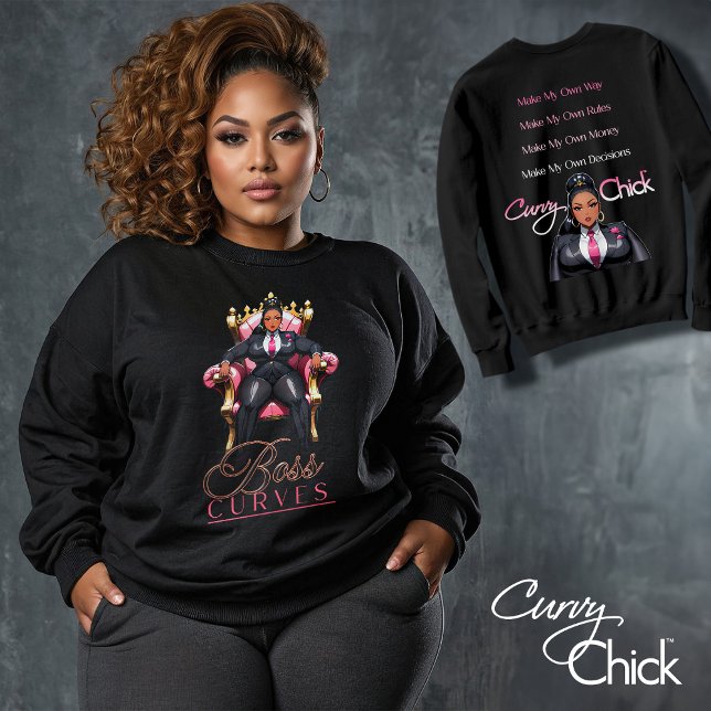 Boss Curves (For Black Hoodie) Sweatshirt (Creator Uploaded)