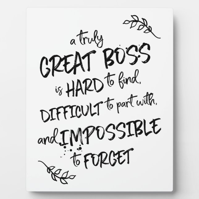 Boss Day Gift for Boss Appreciation Plaque (Front)