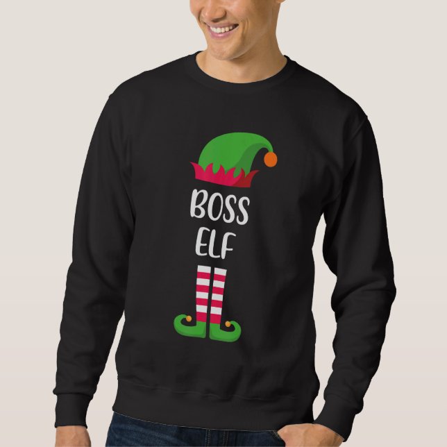 Boss Elf Christmas Family Matching Group Xmas Sweatshirt (Front)
