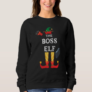 Boss Elf Family Christmas Party  Pajama Coworker S Sweatshirt
