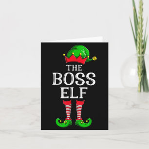 Boss Elf Matching Family Group Christmas Party Paj Card