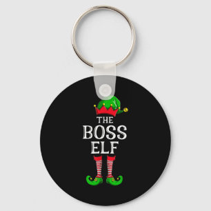 Boss Elf Matching Family Group Christmas Party Paj Key Ring