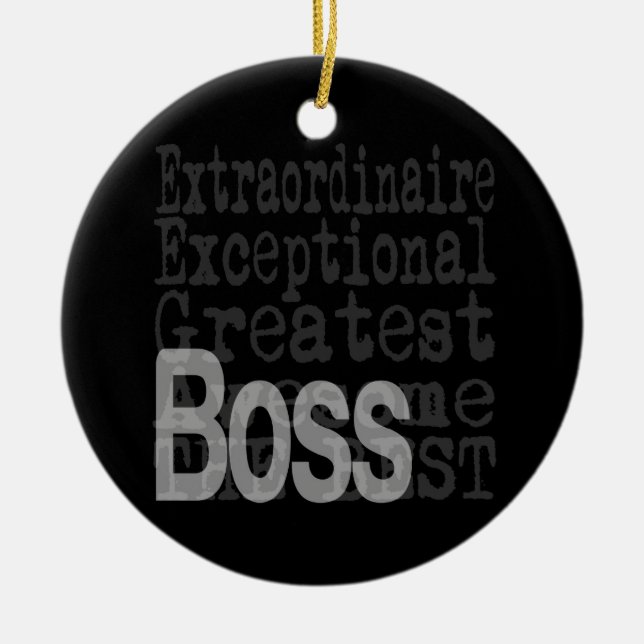 Boss Extraordinaire Ceramic Tree Decoration (Front)