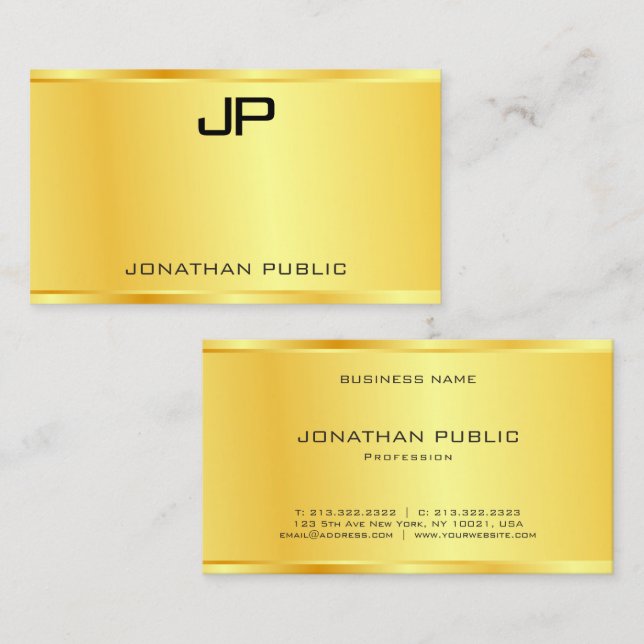 Boss Faux Gold Modern Luxury Template Elegant Business Card (Front/Back)