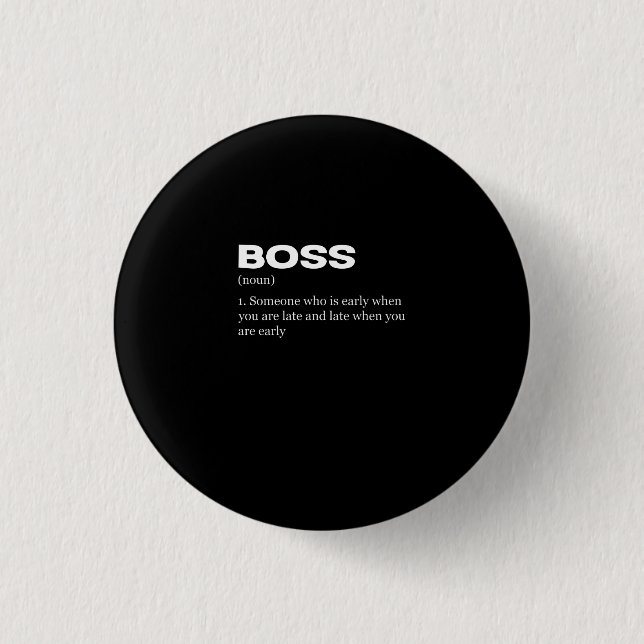 Boss Funny Definition Happy Boss's Day 3 Cm Round Badge (Front)