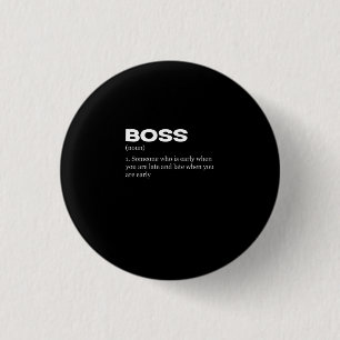 Boss Funny Definition Happy Boss's Day 3 Cm Round Badge