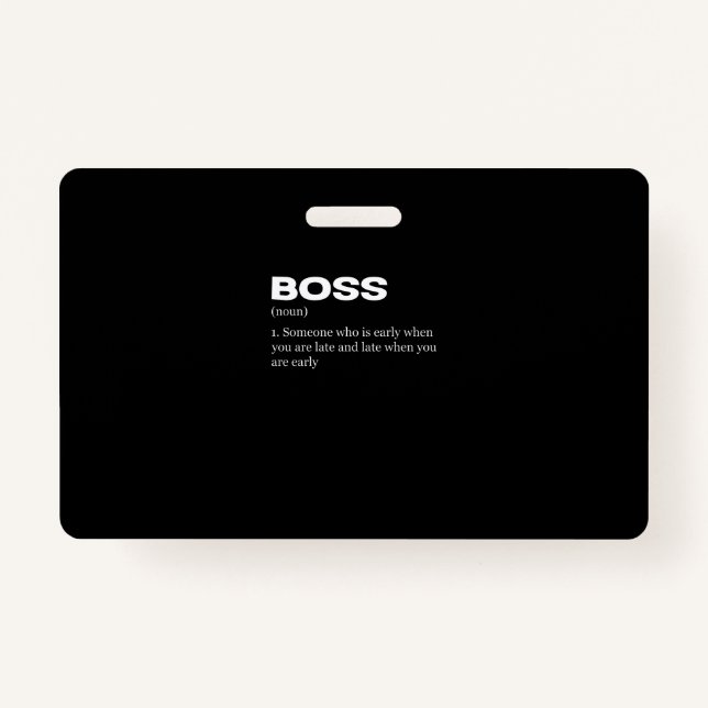 Boss Funny Definition Happy Boss's Day ID Badge (Front)