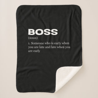 Boss Funny Definition Happy Boss's Day Sherpa Blanket