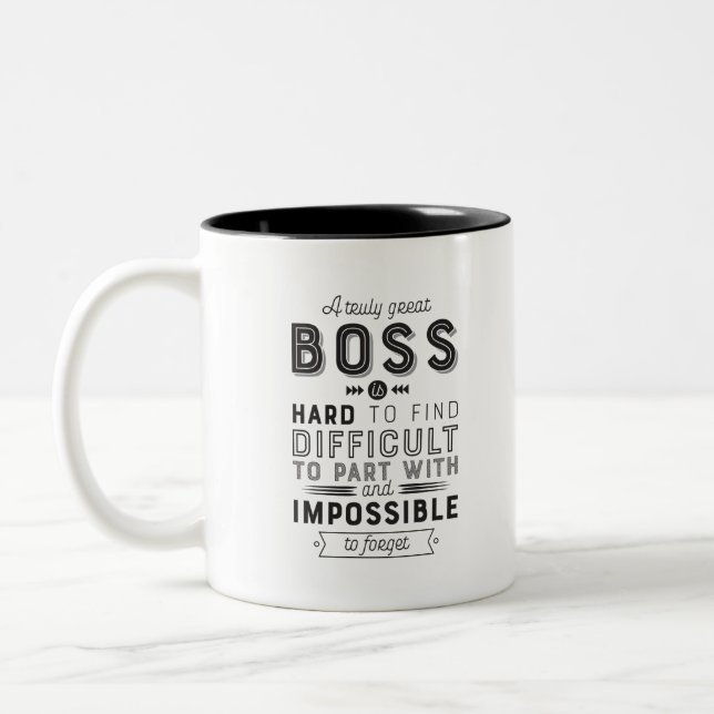 Boss Gift A Truly Great Boss Is Hard To Find Two-Tone Coffee Mug (Left)